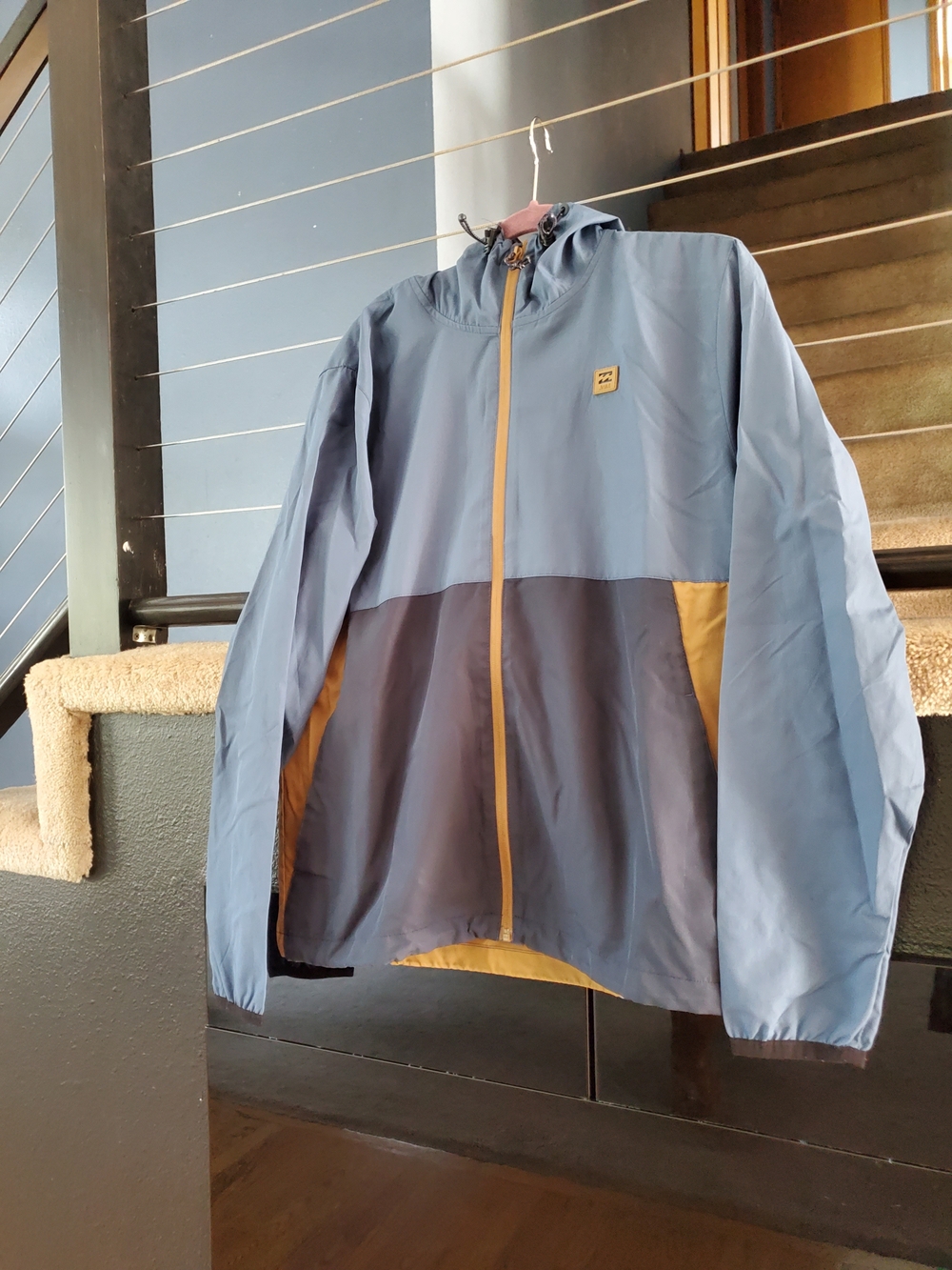 Billabong Blue and Yellow Colorblock Performance Jacket